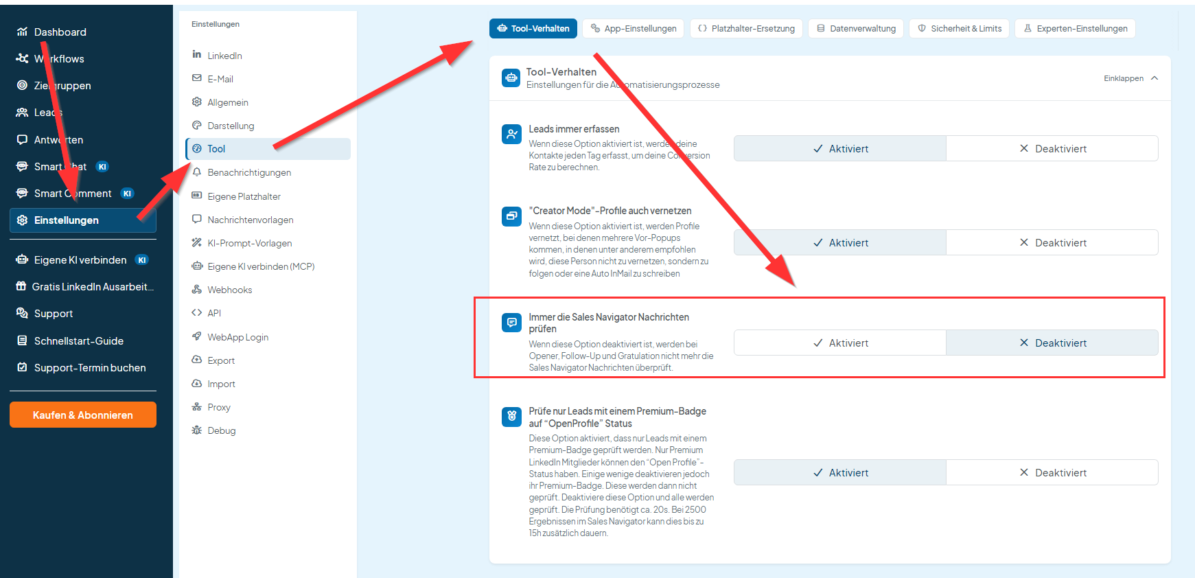 Immer die Sales Navigator-Nachrichten prüfen
