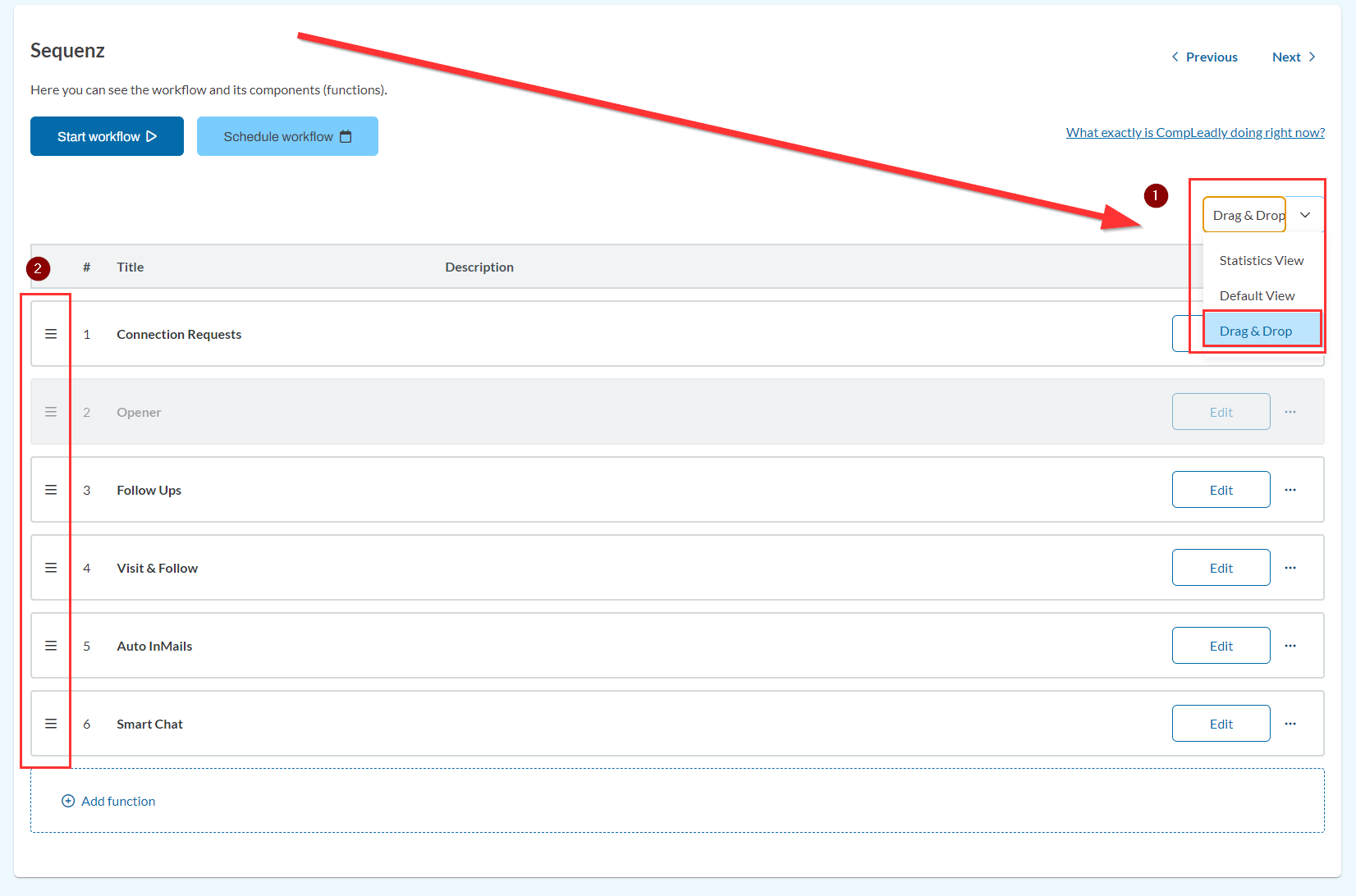 Move feature in a workflow