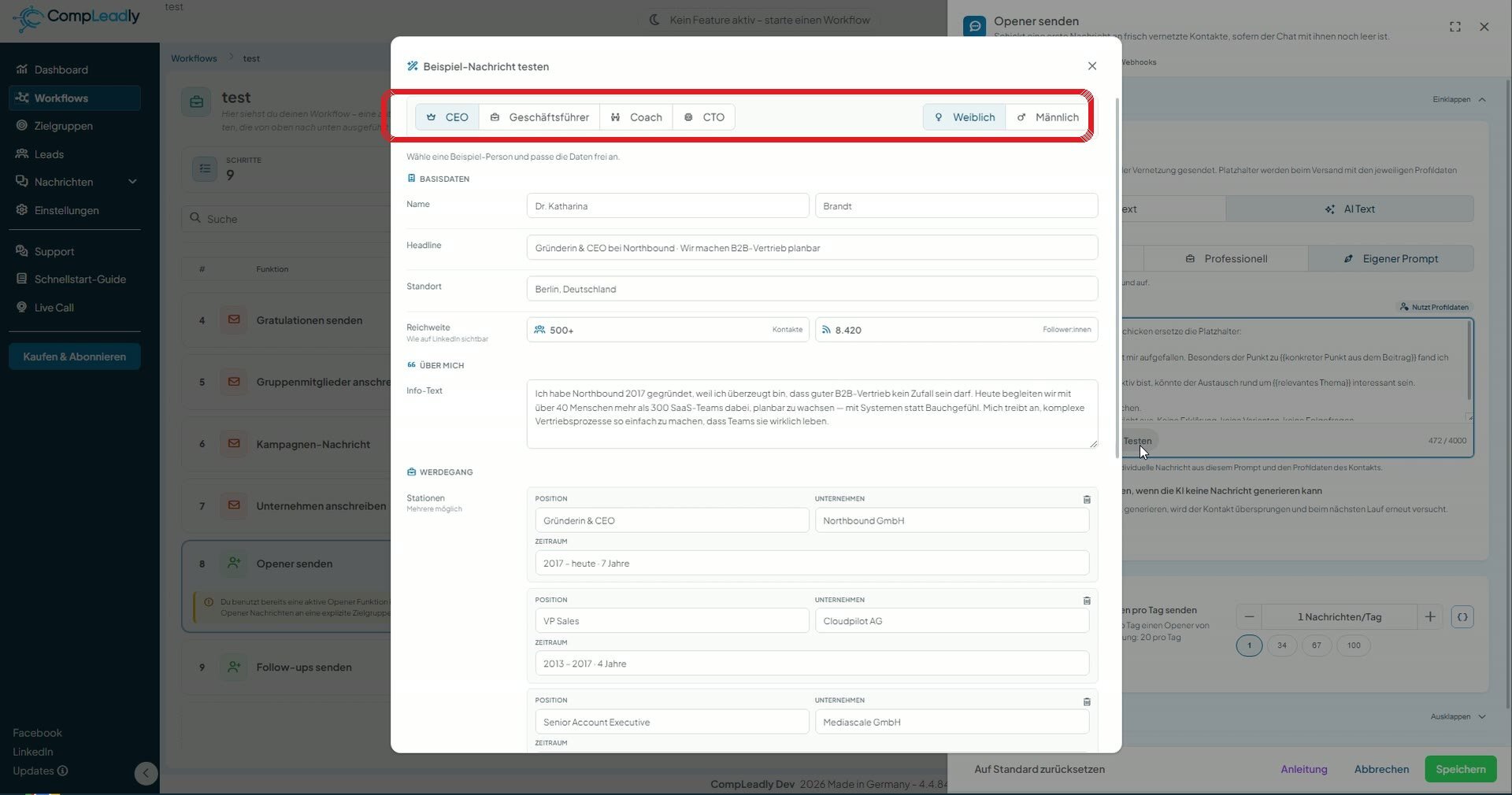 KI-Nachrichten: Opener, Follow-ups & Auto-Nachrichten mit KI erstellen
