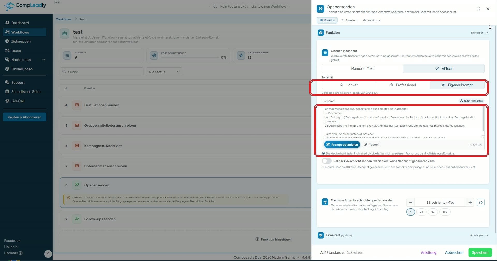 KI-Nachrichten: Opener, Follow-ups & Auto-Nachrichten mit KI erstellen