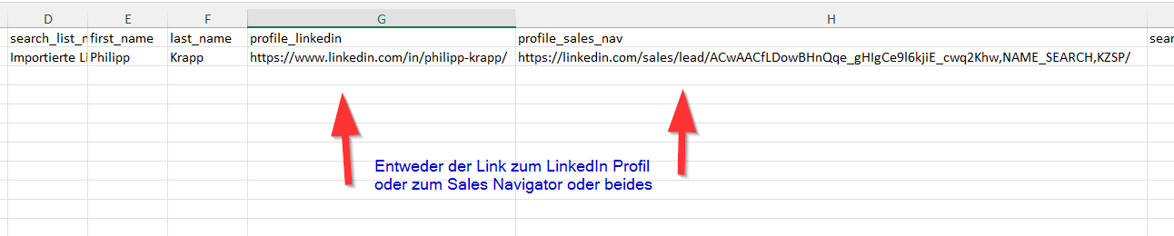 Eine Suche-Liste richtig in CompLeadly importieren.