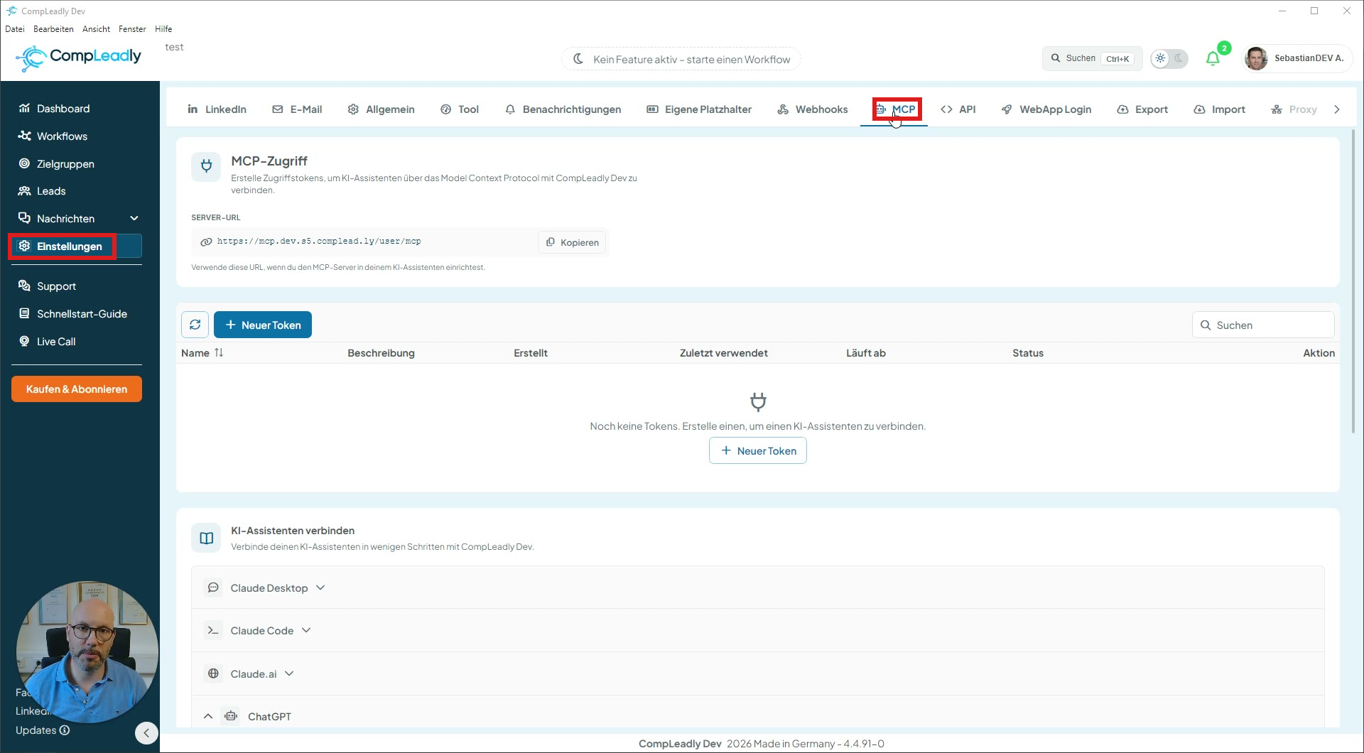 ChatGPT-Zugriff auf deinen CompLeadly-Account einrichten