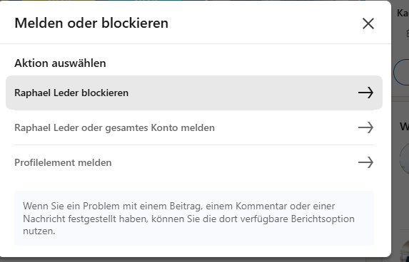 Kontakte auf LinkedIn blockieren