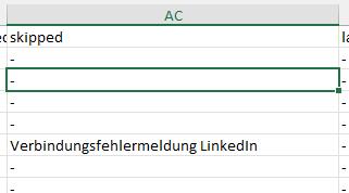 Verbindungsfehlermeldung LinkedIn